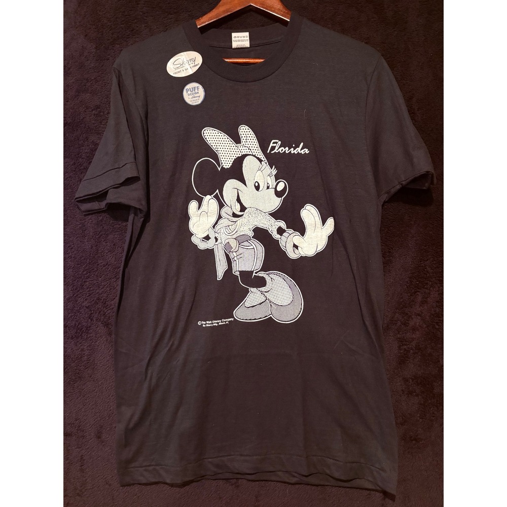 Vintage Minnie Mouse Florida T-Shirt Puff Print Fruit of the Loom L